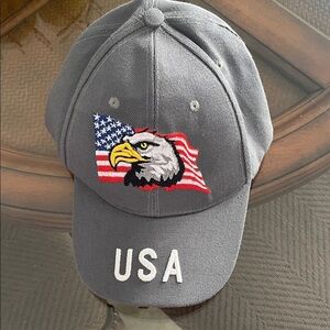 Gray USA Cap with Eagle Embroidery